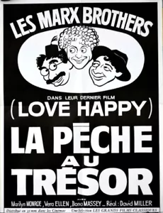 THE MARX BROTHERS Marilyn MONROE LOVE HAPPY 1949 FRANZÖSISCHES POSTER 20x27 R - Bild 1 von 1