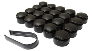 CUBIERTAS TUERCA RUEDA PARA VAUXHALL CORSA F E D C 17mm TAPAS PREMIUM + HERRAMIENTA NEGRA - Imagen 1 de 6