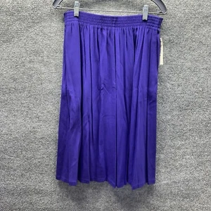 Gonna da donna viola Alfred Dunner taglia 16P arricciata crepe capsule midi USA nuova con etichette - Foto 1 di 9