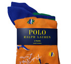 NWT POLO Ralph Lauren Trouser Dress Socks Sea Bear Multicolored 2 Pk Size 10-13