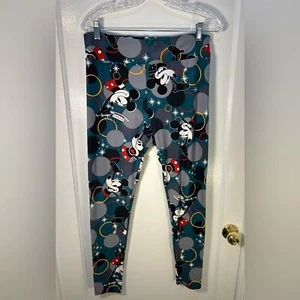 LuLaRoe Women's Tall and Curvy Disney Sparkling Mickey Mouse Leggins - Picture 1 of 4