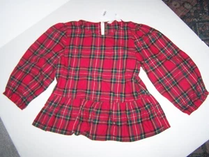 H&M Girls Shirt Long Sleeve Plaid Holiday Size 20 NWT - Picture 1 of 2