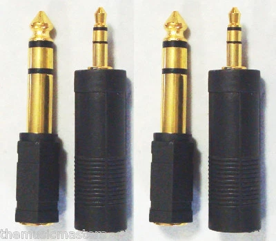 2X Stereo Audio Headphone Plug 2-Way Size Adapter Connector Converter Kit VWLTW - Image 1 of 4