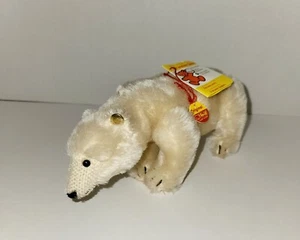 Vintage Steiff Replica 1909 Polar Bear 6in HAND SIGNED ON FOOT c1980s ORIG TAGS - Picture 1 of 7