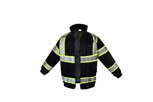 Class 3 Reflective Safety Bomber Jacket with sherpa liner - Picture 1 of 12