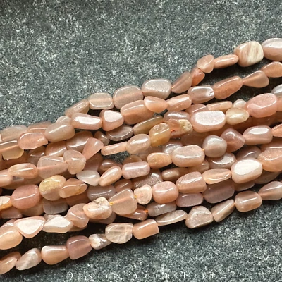 Natürliche Sonnenstein Nugget Perlen am Strang - Perlengröße 6mm bis 8mm - Bild 1 von 3