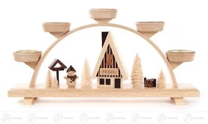 Schwibbogen natur mit Schneemann für Teelichte BxHxT 32,5 cmx16,5 cmx5,5 cm - Bild 1 von 1