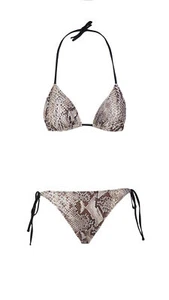 Roberto Cavalli Phyton bedrucktes zweiteiliges Bikini-Set mit V-Ausschnitt - L - Bild 1 von 5
