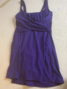Costume da bagno Lands' End donna 8 viola ferretto tinta unita spiaggia avvolgente usato in ottime condizioni - Foto 1 di 8