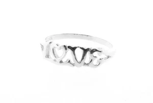 Love Word Ring Sterling Silver Womens Girls Made in England - Picture 1 of 4