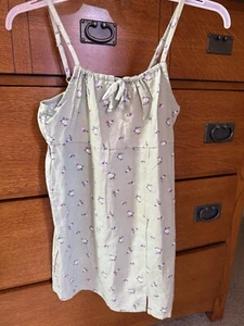 Girls Sundress Size 8 Green W/pink Flowers And Adjustable Straps - Picture 1 of 2