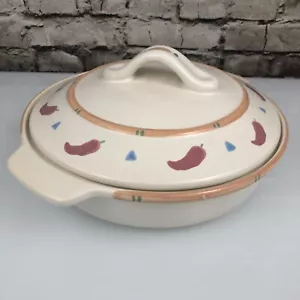 Taos Casserole Dish Covered Chili Pepper Made USA Treasure Craft Pottery 1.5 qt - Picture 1 of 7