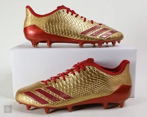 Adidas Adizero 5-Star 6.0 Gold Red Snakeskin Football Cleats Size 9 (BW0779) - Picture 1 of 8