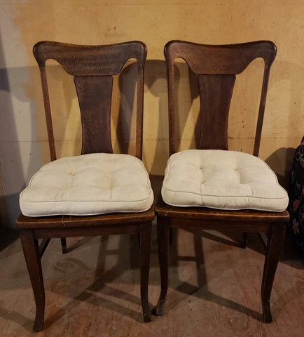 Vintage Oak Dining Chairs by Sikes Cover