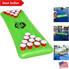 6-Foot Floating Beer Pong Table - Neon Green for Ultimate Pool Party Fun