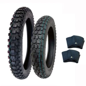 MMG Motorcycle Tire Combo FR 60/100-14 and RR 3.00-12 with Inner Tubes Off Road - Picture 1 of 7
