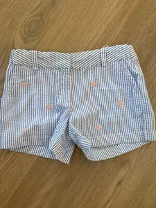 Vineyard Vines Girls 12 Whale Embroidered Blue & White Striped 100% Cotton Short - Picture 1 of 4