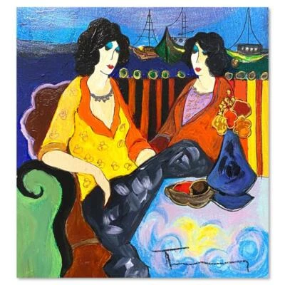 Itzchak Tarkay (1935-2012) "En el puerto" Técnica mixta sobre pintura sobre madera firmada Foto 1 de 3