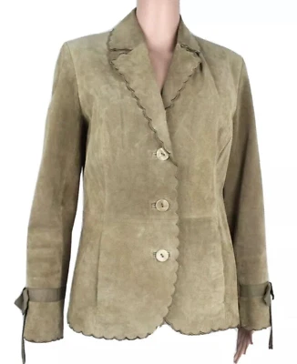 Terry Lewis women's leather blazer jacket button up collared lined size XS - Image 1 of 4