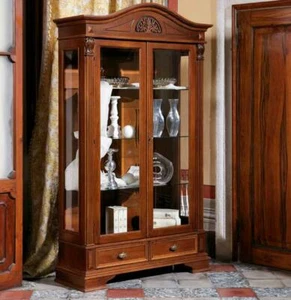 Vitrine Glas Schrank Wohnzimmer Schaufenster 2 Türen Vitrinen Barock Rokoko - Imagen 1 de 9