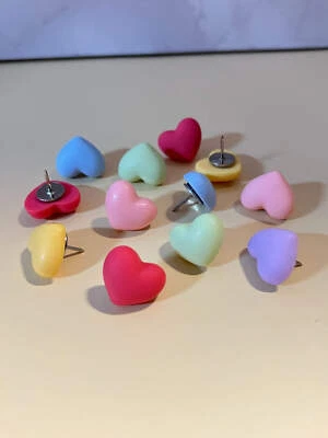 Colección Push Pins Corazón Pastel | Linda Decoración Oficina | Pulgares Coloridos Foto 1 de 4