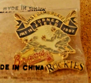 1997 Colorado Rockies at Atlanta Braves pin Turner Field First Game variation - Picture 1 of 4