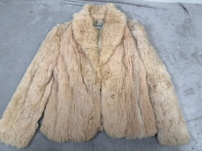 Abrigo beige de piel de camal vintage años 70 para mujer talla grande Foto 1 de 4