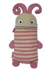 Worry Eaters Polli Pink 14" Stripes Plush Zippered Mouth 5