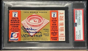 BROOKS ROBINSON Signed 1970 WS Ticket w/ MVP Inscription PSA DNA, Rare Bold. V8 - Picture 1 of 2