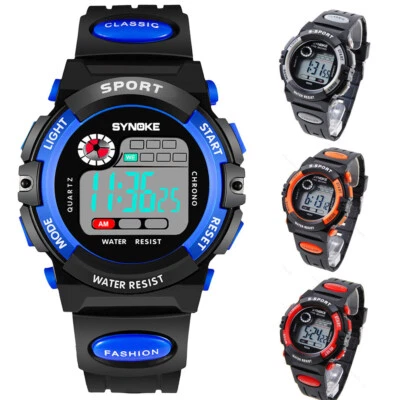 Reloj electrónico digital impermeable para niños niños niños niñas deportes relojes LED Foto 1 de 4