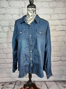 New Look Women's Long Sleeve snap up Front chambray Top Size 3x Pockets Nwt B30 - Picture 1 of 10