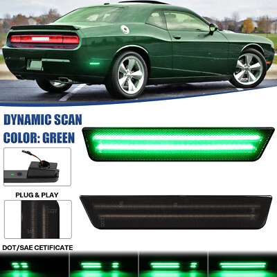 For Dodge Challenger 2008-2014 Dynamic 2PCS LED Rear Bumper Side Marker Lights Foto 1 de 4