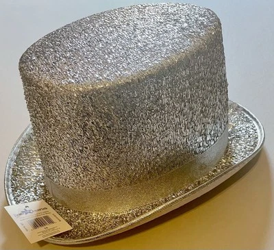 Malla Plateada Brillante Fiesta Esmoquin Sombrero Adulto Disfraz Vestir América NUEVO Foto 1 de 4