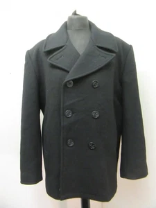 VINTAGE US NAVY ISSUE MIL-TEC WOOL PEA COAT JACKET SIZE L - Picture 1 of 15