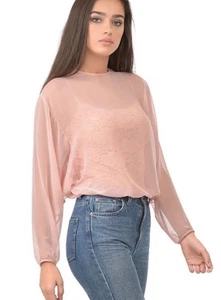 Free People Hot As Hell HAH Moma Jen Bodysuit Sz M Lace Chiffon NWT $158 - Picture 1 of 8