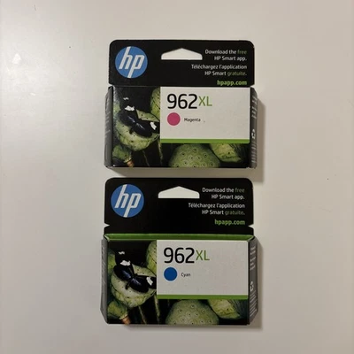 Paquete de 2 tintas color cian magenta originales HP 962XL Officejet Pro Ex 2025 2026 Foto 1 de 3