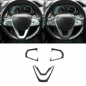 4Pcs Real Carbon Fiber Steering Wheel Cover Trim For BMW 7 Series G11 G12 15-22 - Bild 1 von 5
