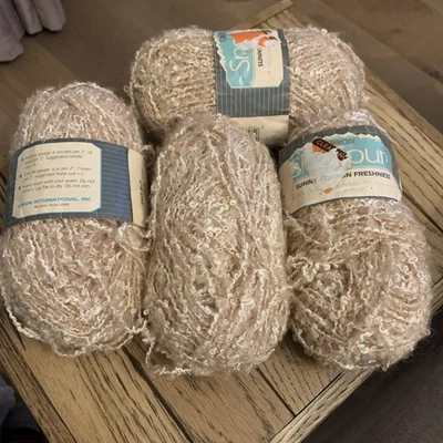 Lot of4  vtg CARON ~SnoSpun ~ yarn, Cocoa & Buff colors 1.75oz ea. made in USA - Image 1 of 4