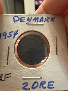 1954 Denmark 2 Ore Coin VF - Picture 1 of 2
