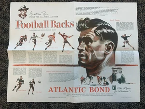 Vintage 1953 Poster - "All-Time All-Star Football Backs" - Grantland Rice - Bild 1 von 5