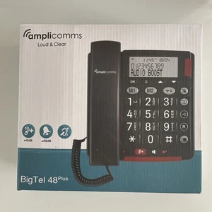 Amplicomms BigTel 48 Plus Amplified Big Number Button Corded Phone Black in LNC - Picture 1 of 8