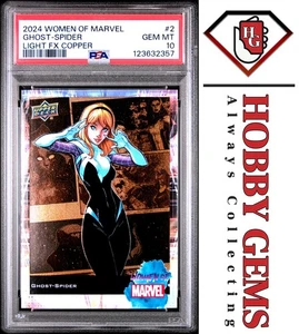 GHOST-SPIDER PSA 10 2024 Upper Deck Women of Marvel Light FX Copper #2 - Picture 1 of 2