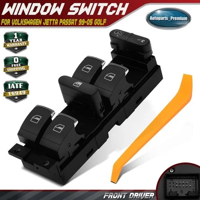 Front Driver Power Window Switch for Volkswagen Jetta Passat 1999-2005 Golf Bora - Image 1 of 4