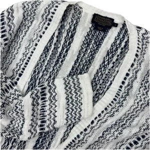 PENDLETON Womens Long Sleeve Sweater Cardigan Blue/White Woven Cotton/Linen - S - Picture 1 of 6