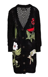 Oscar de la Renta appliquéd open-knit cotton cardigan Size Small Retail $2990 - Picture 1 of 11