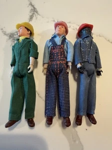 Vintage 3er Set Lundby Puppenhaus Familie Figuren Bauarbeiter B3 - Bild 1 von 7