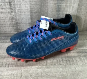 Brava Soccer Cleats Blue/Neon Orange Futbol Football Mens 11 - Picture 1 of 8