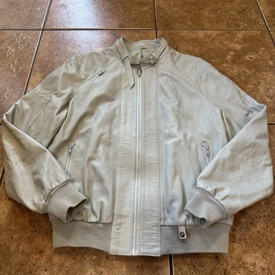 Винтажная кожаная куртка BMW серая сделано в Германии для езды на мотоцикле мужская XXL - Изображение 1 из 4