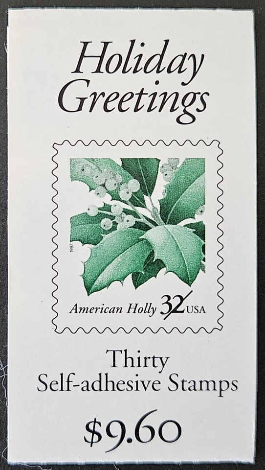 US Scott # BK265 - Booklet of 30 Stamps - Holiday Greetings - American Holly - Image 1 of 1