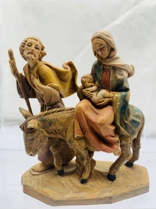Vintage 1986 Fontanini Natività Volo in Egitto 5” Viaggio Sacra Famiglia #460 Italia - Foto 1 di 11